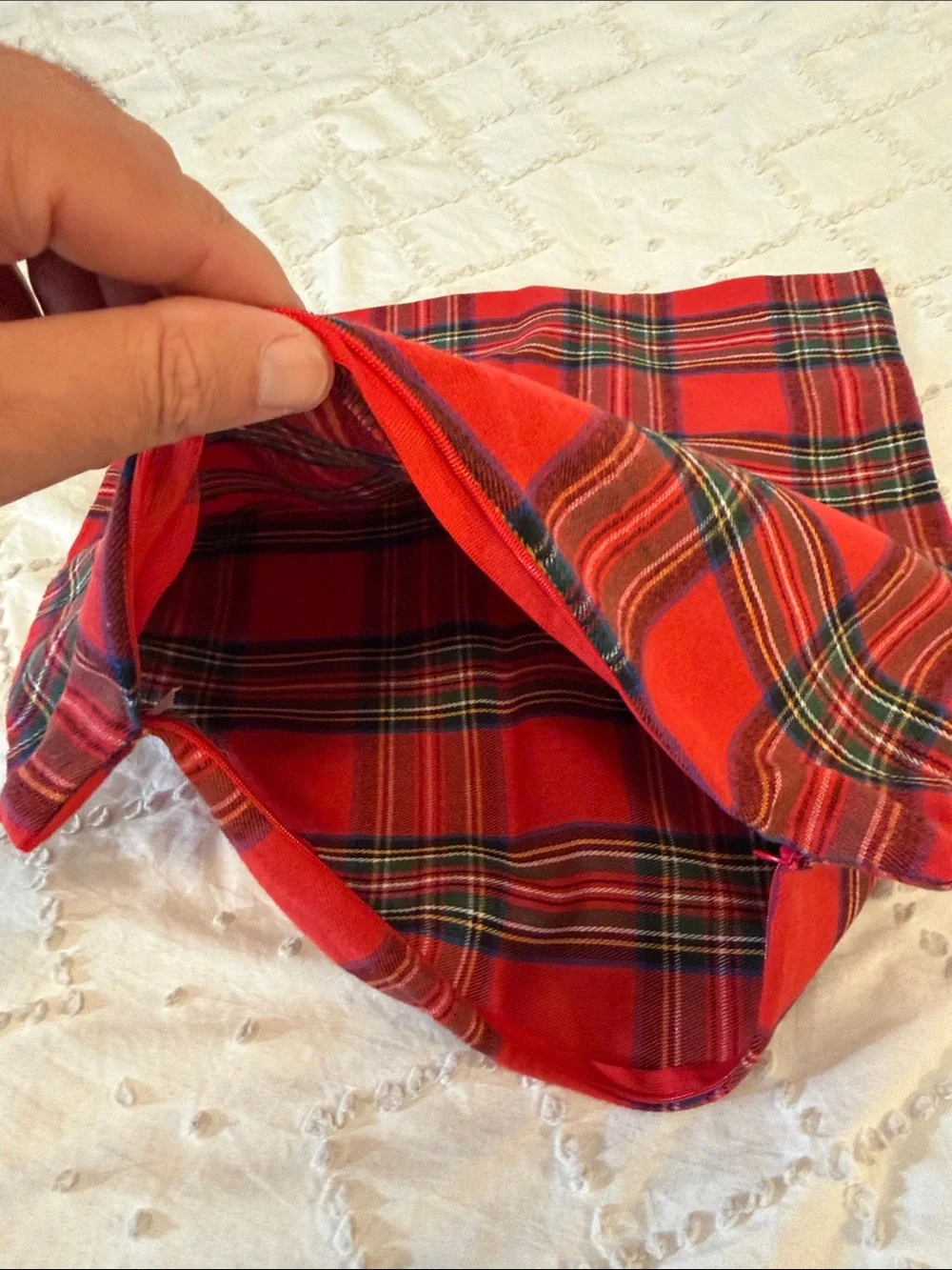 Red Plaid Accent Pillow Cover new